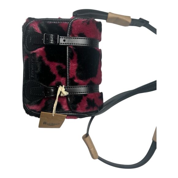 Dr.Martens Pink Cow Print Faux Fur Satchel Crossbody Shoulder Bag New With Tags - Picture 6 of 7